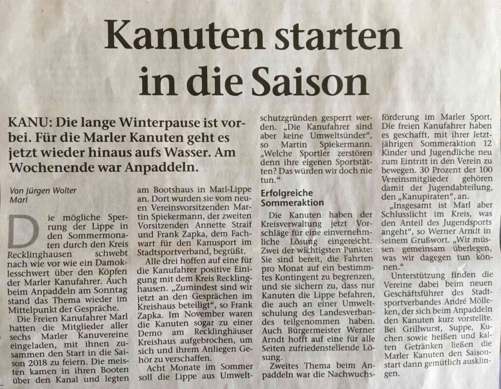Kanuabteilung des VfL Hüls e.V. – Kanuverein aus Marl