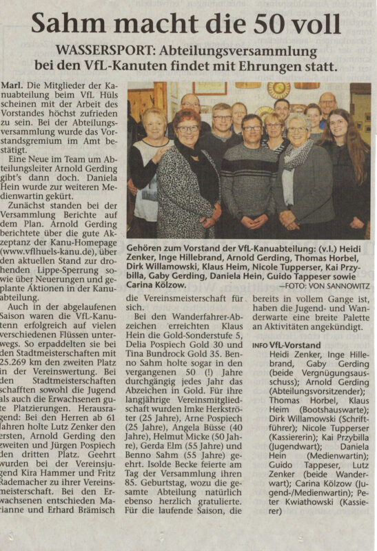 Kanuabteilung des VfL Hüls e.V. – Kanuverein aus Marl